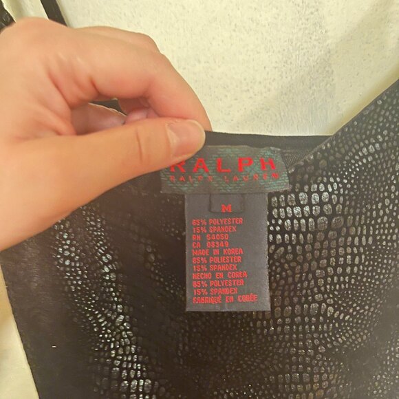 Ralph Lauren Size M Spaghetti Strap Black Snake Print Mini Dress - Picture 4 of 4